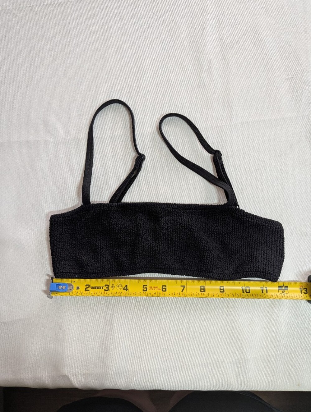 Youswim Poise Stretch I Bandeau Bikini Top Black One Size | Seamless Crinkle - Picture 4 of 5